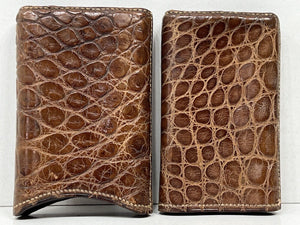 Lovely antique crocodile skin leather cigar cigarello case trevel pocket humidor