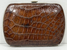 Load image into Gallery viewer, Unique vintage crocodile skin leather coin purse wallet beautiful patina
