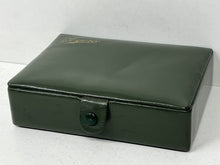 Load image into Gallery viewer, Spectacular vintage green leather  jewellery jewelry RING TRINKET box
