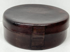 Unique bespoke vintage leather collar box NORFOLK HIDE ULTRA RARE & COLLECTABLE