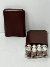 Load image into Gallery viewer, Superb vintage brown leather cigar case in excellent condition great size c.1920
