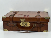 Load image into Gallery viewer, VINTAGE antique  leather and brass shotgun cartridge case c.1900 IMPORTANT OWNER
