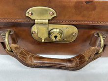 Load image into Gallery viewer, VINTAGE antique  leather and brass shotgun cartridge case c.1900 IMPORTANT OWNER
