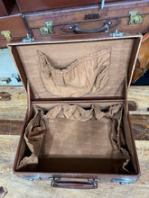 Load image into Gallery viewer, beautiful vintage leather antique quality overnight travel suitcase
