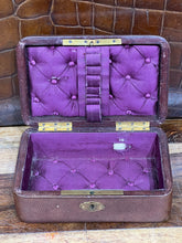 Load image into Gallery viewer, UNUSUAL VINTAGE LEATHER MINIATURE DECORATED  JEWELLERY BOX
