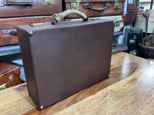 Load image into Gallery viewer, beautiful vintage fine morocco leather vanity travel suitcase with weather cover
