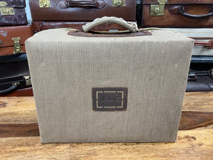 beautiful vintage fine morocco leather vanity travel suitcase with weather cover