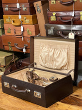 Load image into Gallery viewer, Vintage Antique Morocco Leather silk lined Suitcase Overnight Weekend Case
