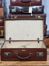 Load image into Gallery viewer, beautiful classic leather suitcase made by Arthur Barber maker Bradford
