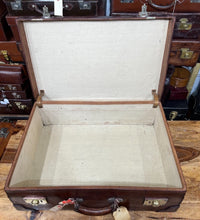 Load image into Gallery viewer, VINTAGE LEATHER 1900s W.H.SMITH LARGE SUITCASE
