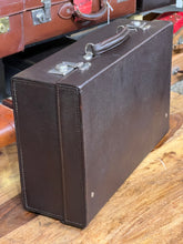 Load image into Gallery viewer, Vintage Antique Morocco Leather silk lined Suitcase Overnight Weekend Case
