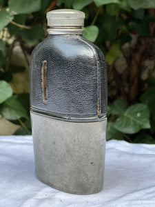 Rare Antique Leather James Dixon & Sons Sheffield Hip Flask c.1900 removable cup