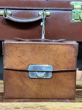 Load image into Gallery viewer, Vintage Clothing Shoes Three Brush Grooming Set In  Leather Travel Case

