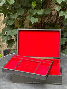 Beautiful Vintage  Leather Jewellery Box With Original Tray made in Italy