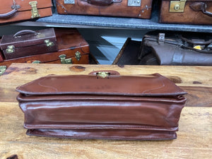beautiful vintage leather top frame leather briefcase ideal for laptop FOR LJ