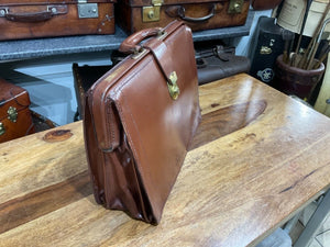 beautiful vintage leather top frame leather briefcase ideal for laptop FOR LJ