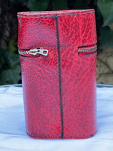 Load image into Gallery viewer, ADORABLE VINTAGE little pub Glass spirit Bottles In Red leather case hunting
