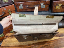 Load image into Gallery viewer, beautiful belted leather business city document briefcase ideal for laptop 1930s
