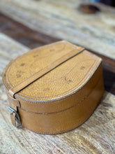 Load image into Gallery viewer, Vintage antique Tan Leather Travelling Collar jewellery/watch/vanity/trinket box
