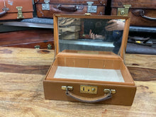 Load image into Gallery viewer, beautiful miniature vintage leather suitcase jewellery watch vanity box / case
