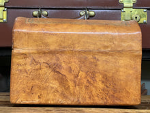 Load image into Gallery viewer, Beautiful Unusual Vintage Antique Tan Leather gilt tooled Jewellery dresser  Box
