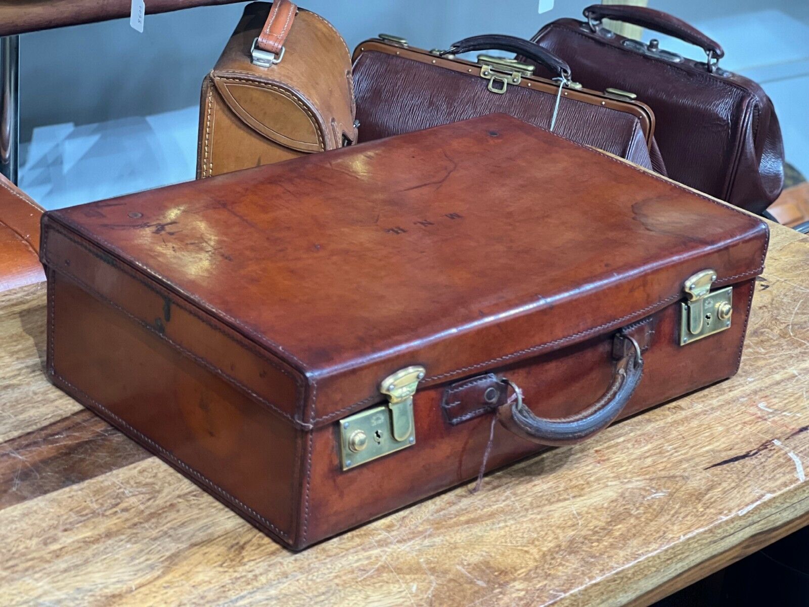 The classic beautiful leather suitcase made by Rawling Bros
