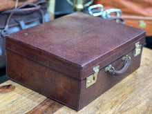 Load image into Gallery viewer, VINTAGE OSTRICH SKIN LEATHER DRESSING CASE OVERNIGHT SUITCASE
