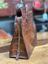 Load image into Gallery viewer, Vintage Antique Crocodile Hide Leather Top Handle Kelly Handbag
