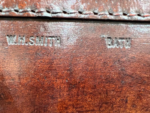 VINTAGE LEATHER 1900s W.H.SMITH LARGE SUITCASE