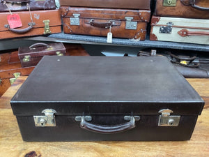 beautiful vintage art deco morocco leather weekend classic suitcase silk lined