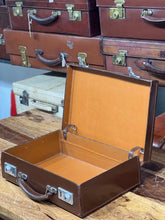 Load image into Gallery viewer, vintage leather brown suitcase large briefcase small case
