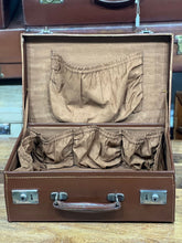 Load image into Gallery viewer, beautiful vintage leather antique quality overnight travel suitcase
