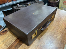 Load image into Gallery viewer, beautiful vintage antique morocco leather silk lined overnight weekend suitcase
