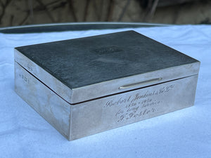 Rare Vintage Antique Solid Silver cigarette Box John Rose Birmingham 1955