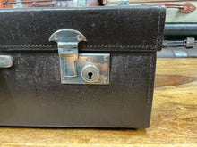 Load image into Gallery viewer, beautiful vintage art deco morocco leather weekend classic suitcase silk lined
