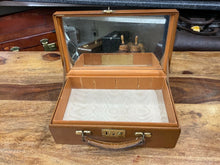 Load image into Gallery viewer, beautiful miniature vintage leather suitcase jewellery watch vanity box / case

