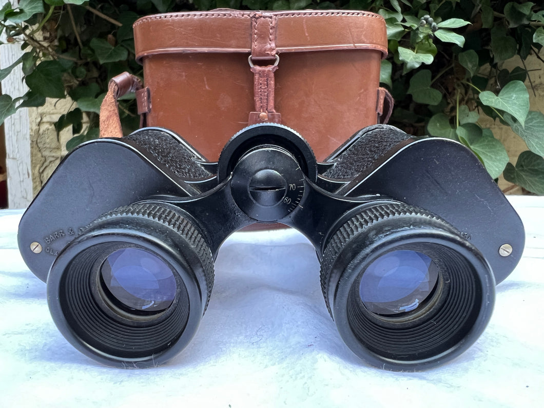 Rare and Unique Vintage Antique Barr & Stroud C.F.24  Binoculars Red lined case