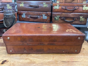THE BEST vintage leather JOHN POUND leather motoring car suitcase NICEST PATINA