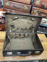 Load image into Gallery viewer, beautiful vintage art deco morocco leather weekend classic suitcase silk lined
